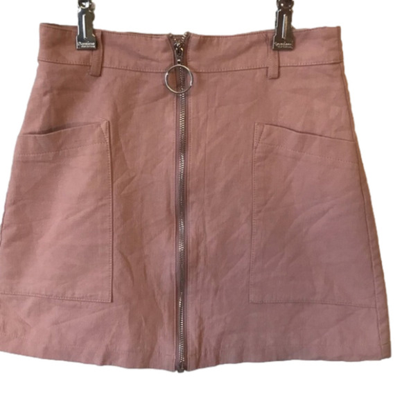 Air Space Pink Front Zip Mini Skirt. Cotton. Women’s Size Small. - Picture 1 of 5